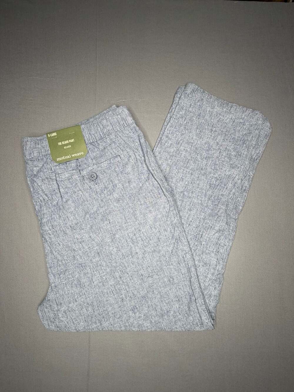 Mutual Weave The Beach Pant Relaxed Denim Chambray X-Large NWT